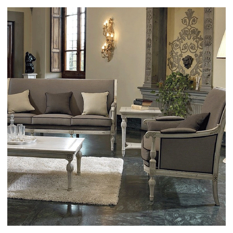 Luxury French Louis XVI Style Coffee Table with Floral Motifs | Customizable Design