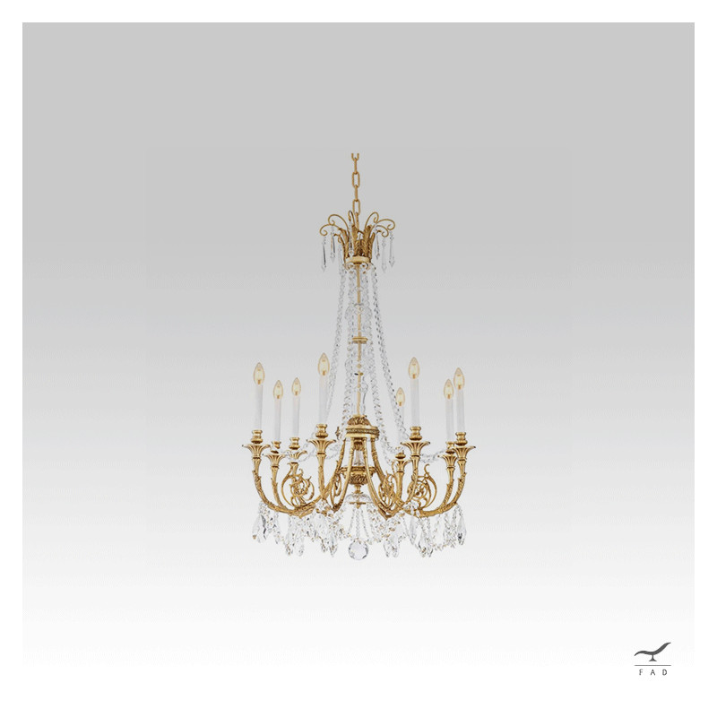 Baroque chandelier crystal and gold