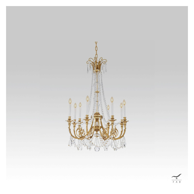 Luxury Baroque Chandelier with Crystal and Gold | Ideal for Modern Villas
