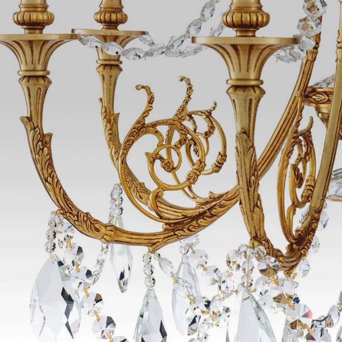 Baroque chandelier crystal and gold