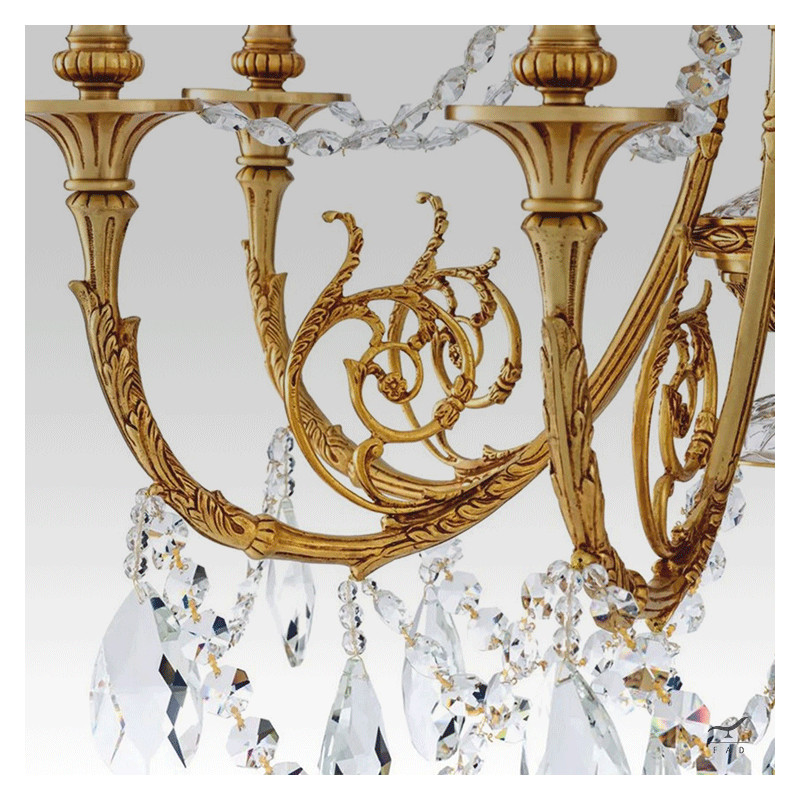 Luxury Baroque Chandelier with Crystal and Gold | Ideal for Modern Villas