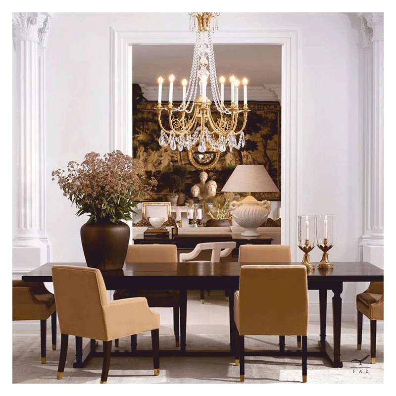 Lampadario barocco in cristallo e oro - Lampadari reali antichi per ville e hotel di lusso