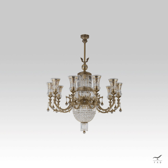 Luxury baroque chandelier crystal and gold