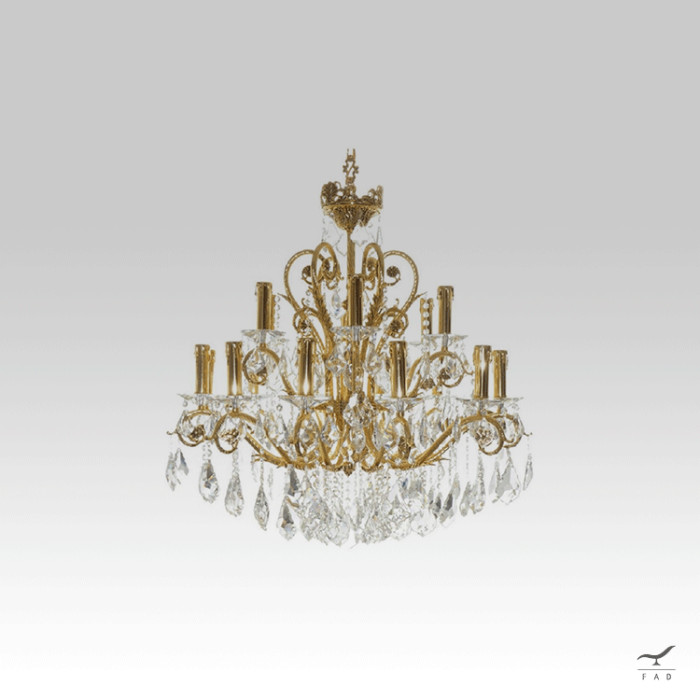 Luxury Baroque Chandelier with Crystal Drops