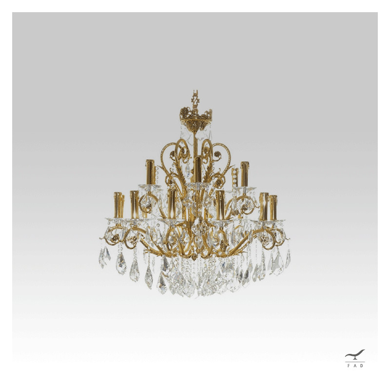 Lampadario Barocco di Lusso con Cristalli - Eleganza per Ville e Hotel di Lusso