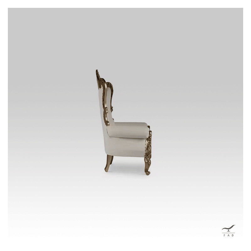 Luxury Baroque Armchair with Hand-Carved Wooden Frame | Customizable Fabric | Ideal for Luxury Hotels & Villas