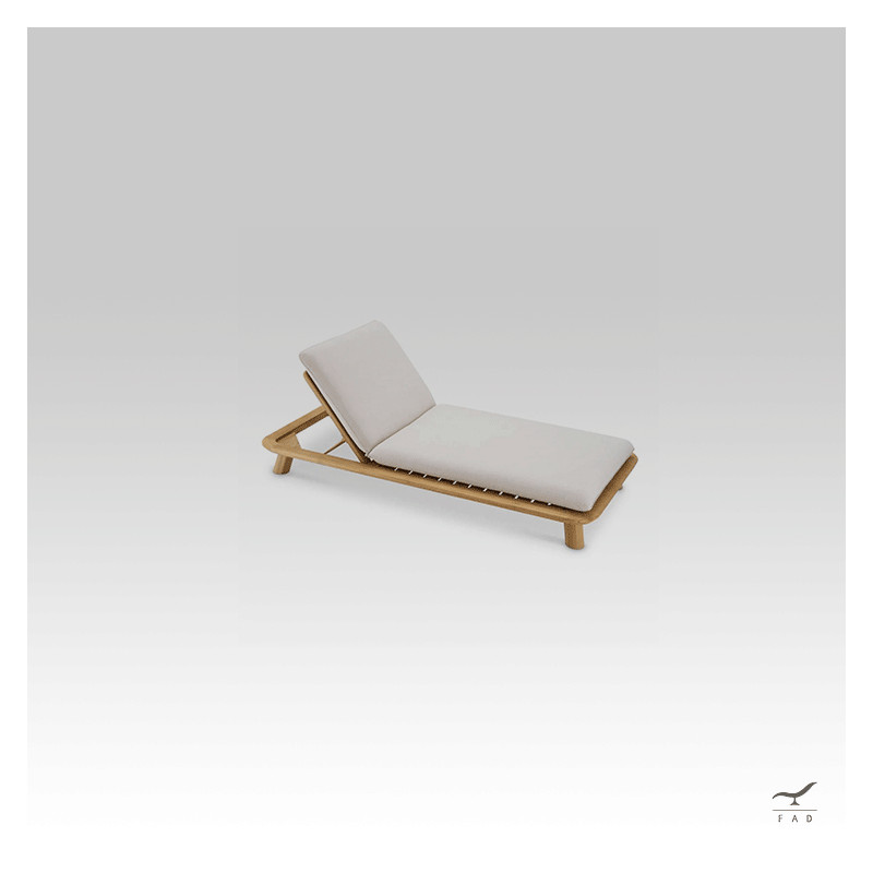 WIDE teak reclinable sun lounger for luxury villas and hotels
