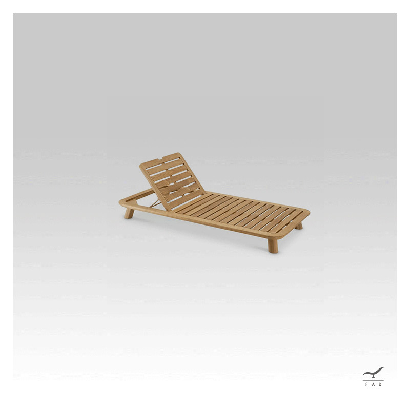 WIDE teak reclinable sun lounger for luxury villas and hotels