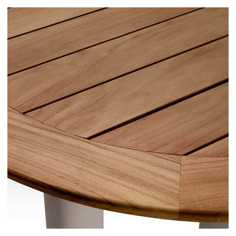 TELOS aluminum & teak outdoor table for luxury villas and hotels