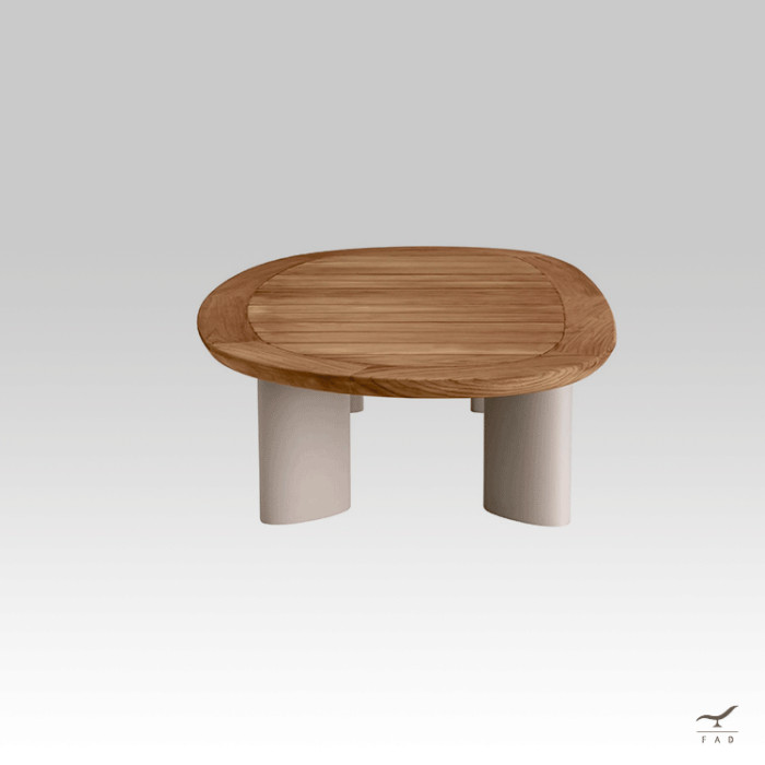 TELOS II Oval Teak Coffee Table - Elegant Modern Design