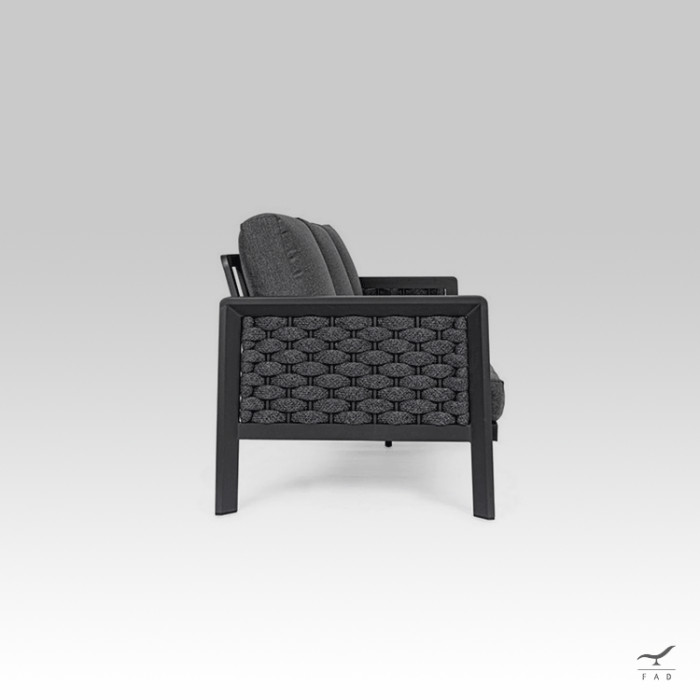 LEMON Three-Seater Outdoor Sofa with Rope Weave - Ideal for Luxury Hotels and Designer Gardens