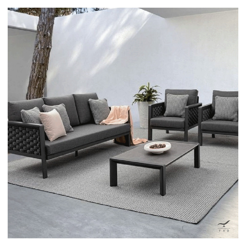 LEMON square aluminum outdoor coffee table for luxury villas and hotels