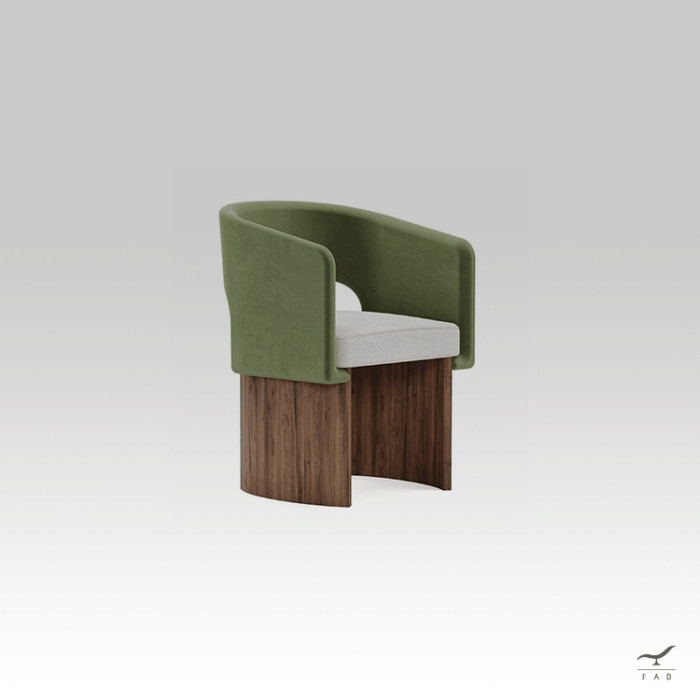 ROXY Chair: Crescent-Shaped Wooden Base, U-Shaped Backrest with Hole, Modern Designer Chair