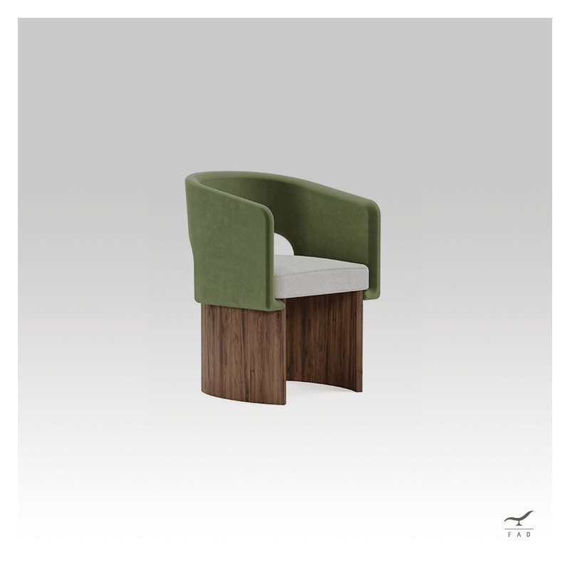 ROXY Chair: Crescent-Shaped Wooden Base, U-Shaped Backrest with Hole, Modern Designer Chair