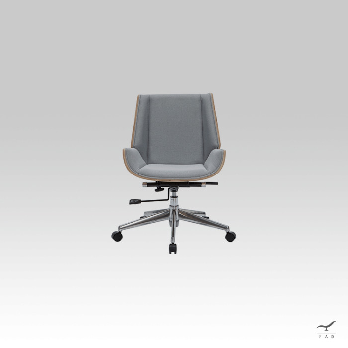 Luxury DANISH Office Armchair | Modern Design, Wood Structure, Eco-Leather Covering