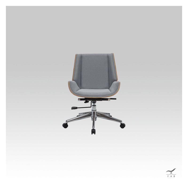 Luxury DANISH Office Armchair | Modern Design, Wood Structure, Eco-Leather Covering