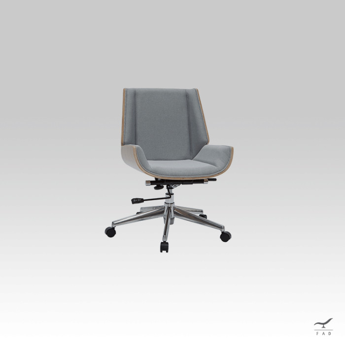 Luxury DANISH Office Armchair | Modern Design, Wood Structure, Eco-Leather Covering