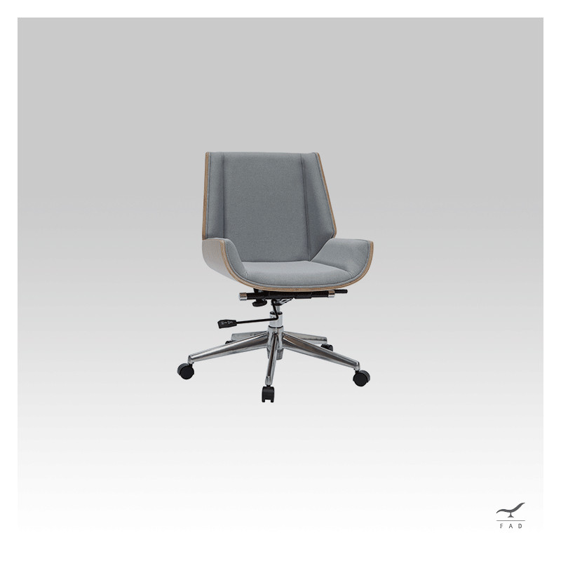 Luxury DANISH Office Armchair | Modern Design, Wood Structure, Eco-Leather Covering