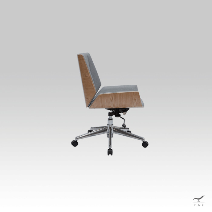 Luxury DANISH Office Armchair | Modern Design, Wood Structure, Eco-Leather Covering