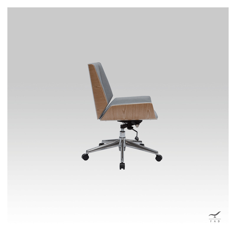 Luxury DANISH Office Armchair | Modern Design, Wood Structure, Eco-Leather Covering