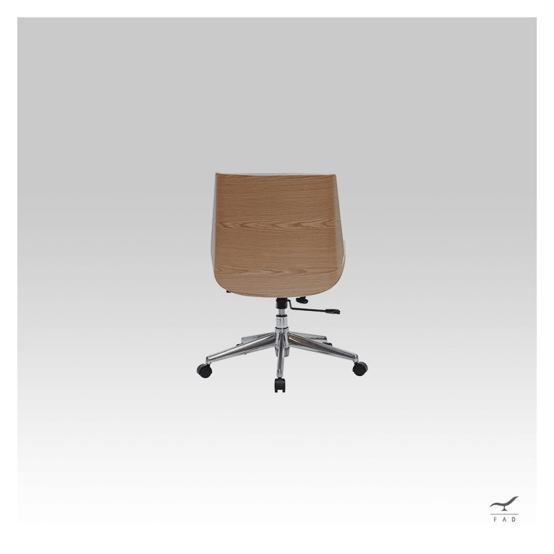 Luxury DANISH Office Armchair | Modern Design, Wood Structure, Eco-Leather Covering