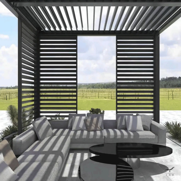 Pergola a Lamelle per Esterni di Design | Struttura in Alluminio Riciclabile