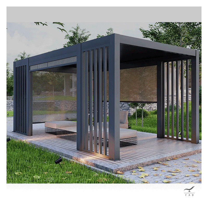 Luxurious Motorized Outdoor Louver Pergola: Modern Design with LED Integration