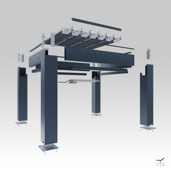 Luxurious Motorized Outdoor Louver Pergola: Modern Design with LED Integration