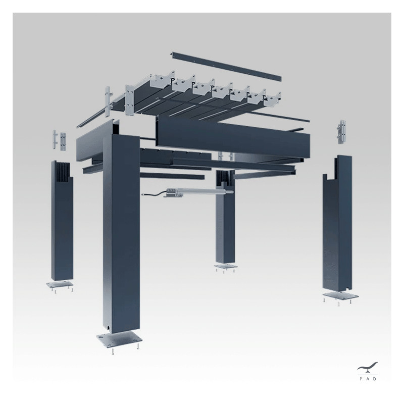 Luxurious Motorized Outdoor Louver Pergola: Modern Design with LED Integration