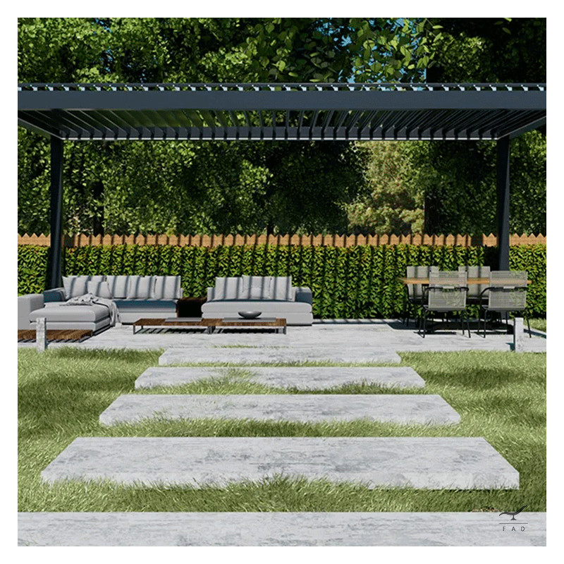 Luxurious Motorized Outdoor Louver Pergola: Modern Design with LED Integration