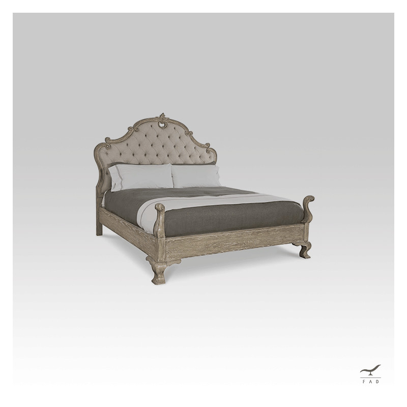 Luxury French Oak Wood Bed | Elegant Eighteenth Century Design