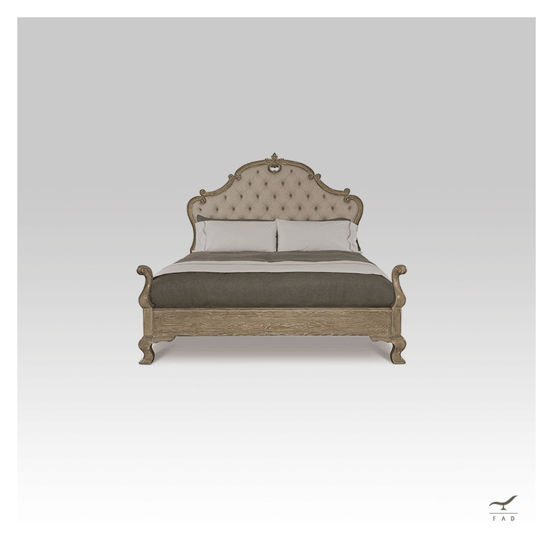 Luxury French Oak Wood Bed | Elegant Eighteenth Century Design