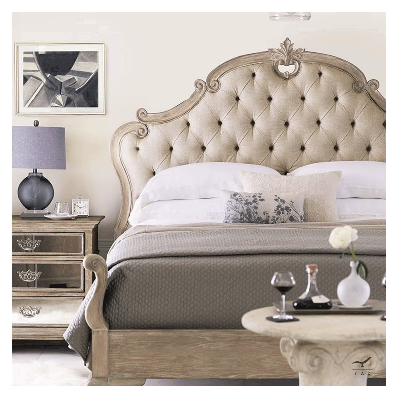 Luxury French Oak Wood Bed | Elegant Eighteenth Century Design