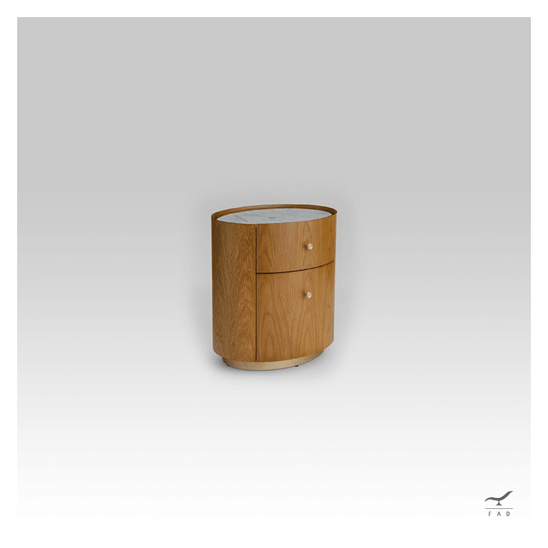 Luxurious KRES Bedside Table with Solid Wood Veneer Plywood Structure