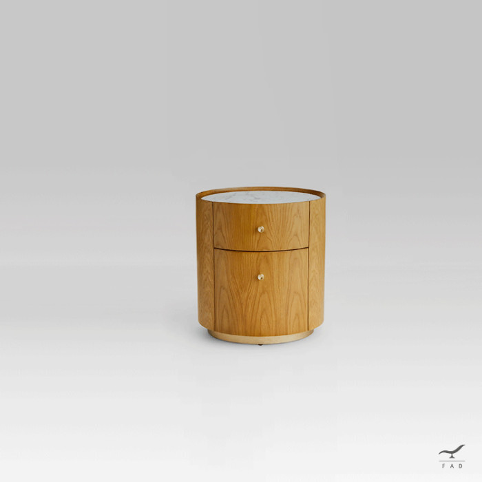 Luxurious KRES Bedside Table with Solid Wood Veneer Plywood Structure