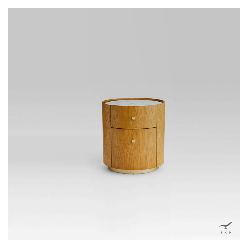 Luxurious KRES Bedside Table with Solid Wood Veneer Plywood Structure