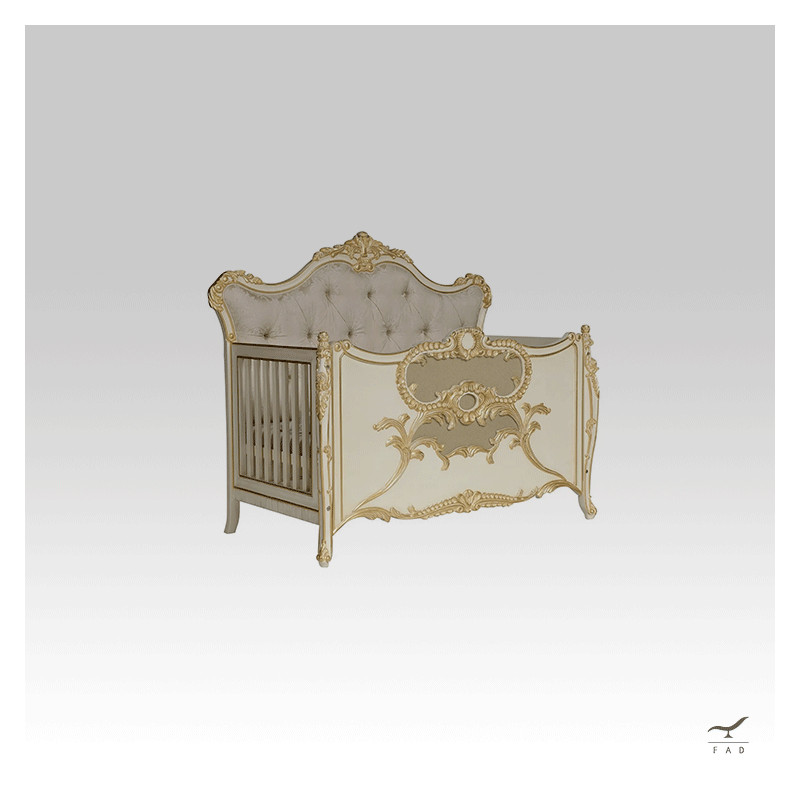 Luxury Carved, Lacquered and Gilded Cradle for Princely Child's Bedroom