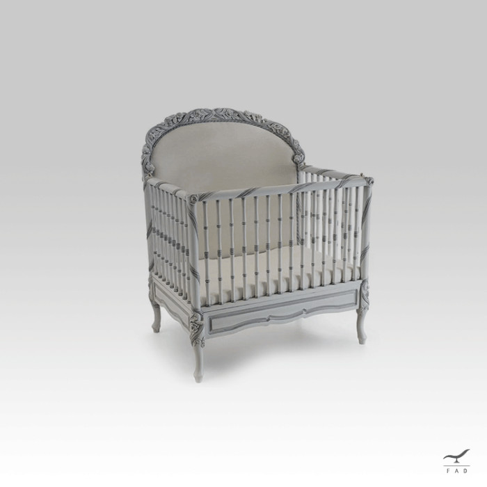 Luxury Baby Crib - Customizable Wood Crib with Baroque Design