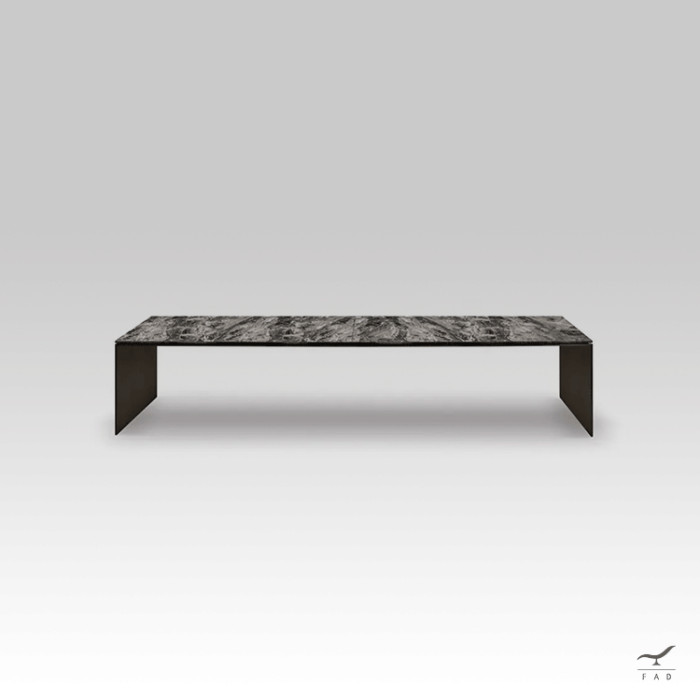 CLAPSY Table: Rectangular Steel Structure with Marble Top