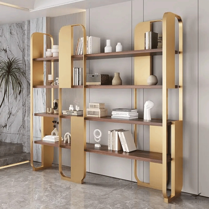 Libreria Slide in Acciaio Verniciato e Legno - Design Moderno ed Elegante