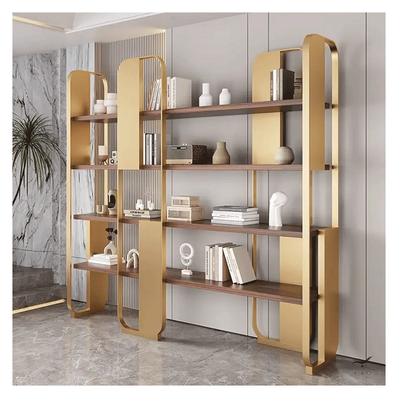 Modern Design SLIDE Bookcase | Steel Structure with Wooden Shelves