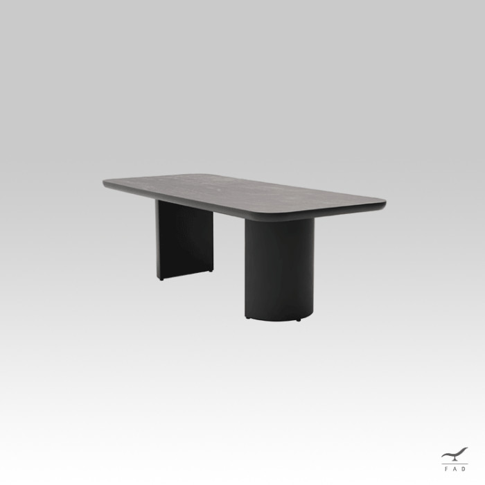 Luxury Outdoor KHOP Table with Painted Aluminum Structure and Ceramic Top