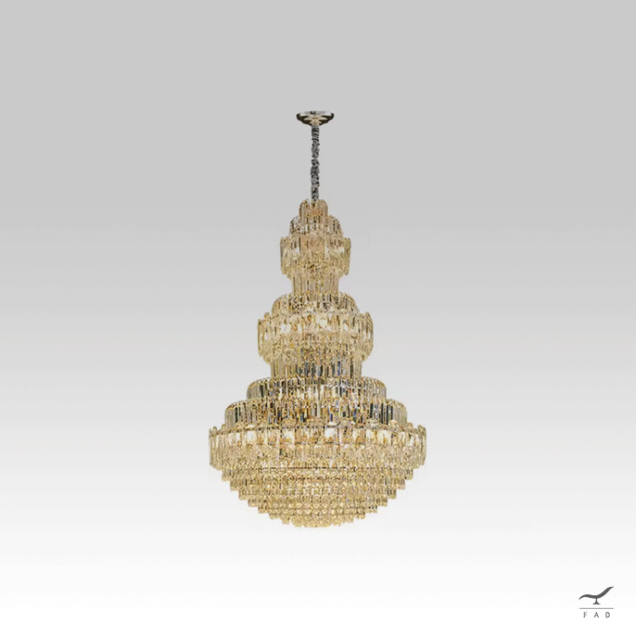 Luxury MOZART Chandelier: Painted Brass & Crystal - 24 Lights