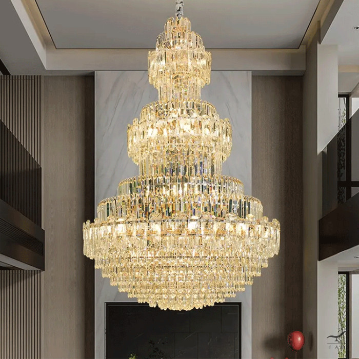 Luxury MOZART Chandelier: Painted Brass & Crystal - 24 Lights