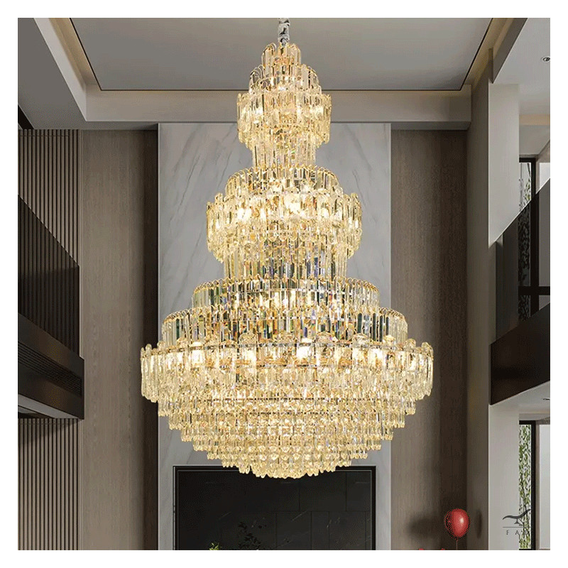 Luxury MOZART Chandelier: Painted Brass & Crystal - 24 Lights