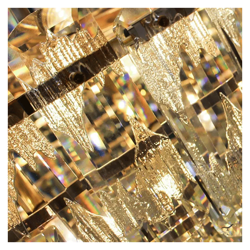 Luxury MOZART Chandelier: Painted Brass & Crystal - 24 Lights