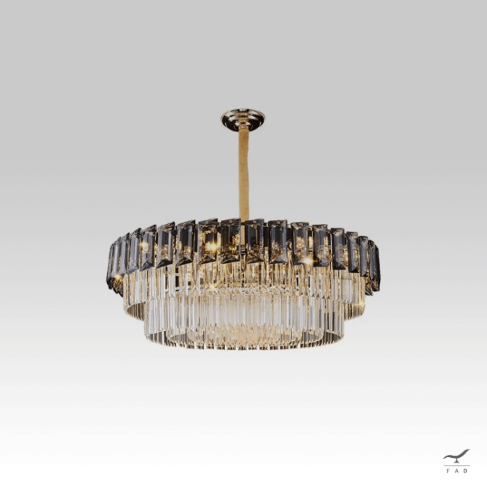 Lampadario di Design Chopin in Cristallo e Ottone | Elegante Illuminazione per Ambiente di Lusso