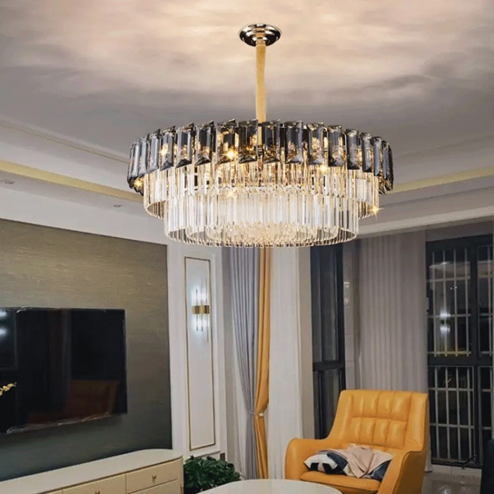 Lampadario di Design Chopin in Cristallo e Ottone | Elegante Illuminazione per Ambiente di Lusso