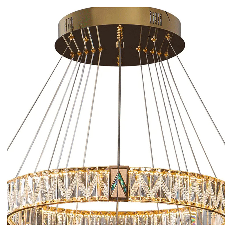 Luxurious LIST Chandelier with Steel and Crystal Circles | Customizable Design