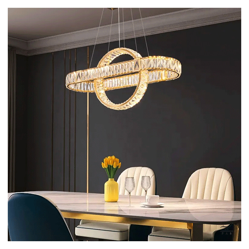 Luxury SALEMI Chandelier with LED Lights and Crystal Accents | Perfect for Dining Rooms and Hotel Lobbies